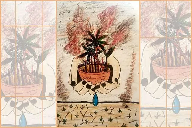 Ilustrasi Neraka yang Turun ke Kebun Kelapa Sheila Kongen