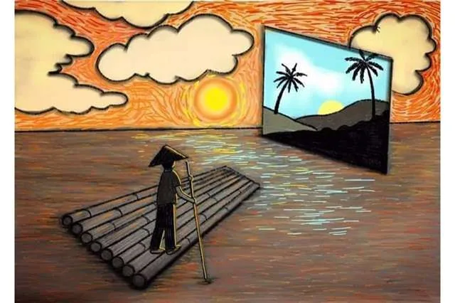 ilustrasi cerpen fatamorgana achmad rofii